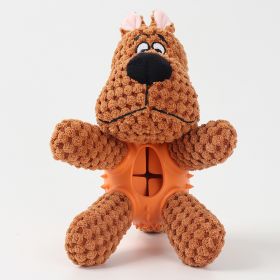 Pet Plush Bite Resistant Sound Cloth Dog Toy - brown dog - plush