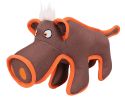 Pet Life Animal Dura-Chew Reinforce Stitched Durable Water Resistant Plush Chew Tugging Dog Toy - Brown