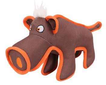 Pet Life Animal Dura-Chew Reinforce Stitched Durable Water Resistant Plush Chew Tugging Dog Toy - Brown