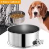 Stainless Steel Dog Bowl Pets Hanging Food Bowl Detachable Pet Cage Food Water Bowl with Clamp Holder - S