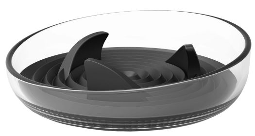 Pet Life 'Cirlicue' Shark Fin Shaped Modern Slow Feeding Pet Bowl - Black