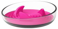 Pet Life 'Cirlicue' Shark Fin Shaped Modern Slow Feeding Pet Bowl - Pink