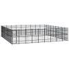 Outdoor Dog Kennel Steel 803.5 ftÂ² - Black