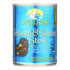 Wellness Pet Products Dog Food - Venison and Salmon with Potatoes and Carrots - Case of 12 - 12.5 oz. - 0457879