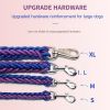 Eight-strand nylon braided dog collar leash dog chain impact blasting chain pet leash - purple and black - XL