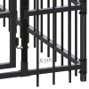 Outdoor Dog Kennel Steel 793.6 ftÂ² - Black