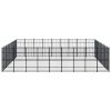 Outdoor Dog Kennel Steel 803.5 ftÂ² - Black