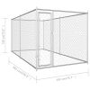 Outdoor Dog Kennel 150.4"x75.6"x72.8" - Silver