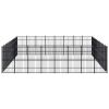 Outdoor Dog Kennel Steel 793.6 ftÂ² - Black