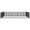 Outdoor Dog Kennel Steel 892.8 ftÂ² - Black