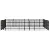 Outdoor Dog Kennel Steel 793.6 ftÂ² - Black