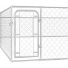 Outdoor Dog Kennel Galvanised Steel 236.2"x236.2"x39.4" - Silver