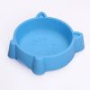 Non-slip healthy cat face bowl cartoon small pet bowl cat bowl dog bowl - Light blue