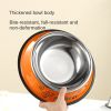 Stainless steel dog bowl; color anti-skid dog bowl; cat bowl - 16cm - Red cartoon