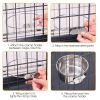 Stainless Steel Dog Bowl Pets Hanging Food Bowl Detachable Pet Cage Food Water Bowl with Clamp Holder - S