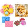 Silicone Puppy Treat Molds Puppy Dog Paw and Bone Baking Molds for Chocolate Candy Jelly Biscuit - Pink