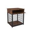 JHX Furniture Dog Crates for small dogs Wooden Dog Kennel Dog Crate End Table, Nightstand(Rustic Brown) - Rustic Brown