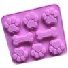 Silicone Puppy Treat Molds Puppy Dog Paw and Bone Baking Molds for Chocolate Candy Jelly Biscuit - Light Blue