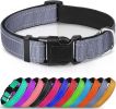 Reflective Dog Collar; Soft Neoprene Padded Breathable Nylon Pet Collar Adjustable for Medium Dogs - Gray - Medium (Pack of 1)