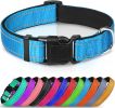 Reflective Dog Collar; Soft Neoprene Padded Breathable Nylon Pet Collar Adjustable for Medium Dogs - Sky Blue - Medium (Pack of 1)