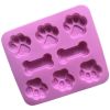 Silicone Puppy Treat Molds Puppy Dog Paw and Bone Baking Molds for Chocolate Candy Jelly Biscuit - Light Blue