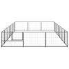 Dog Kennel Black 266.0 ftÂ² Steel - Black