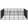 Outdoor Dog Kennel Steel 416.7 ftÂ² - Black